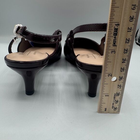 Apt 9 Keerah Wine Size 8.5 M Shoes Patent Leather Strappy Pointed Toe 2.5" Heel - Picture 5 of 9